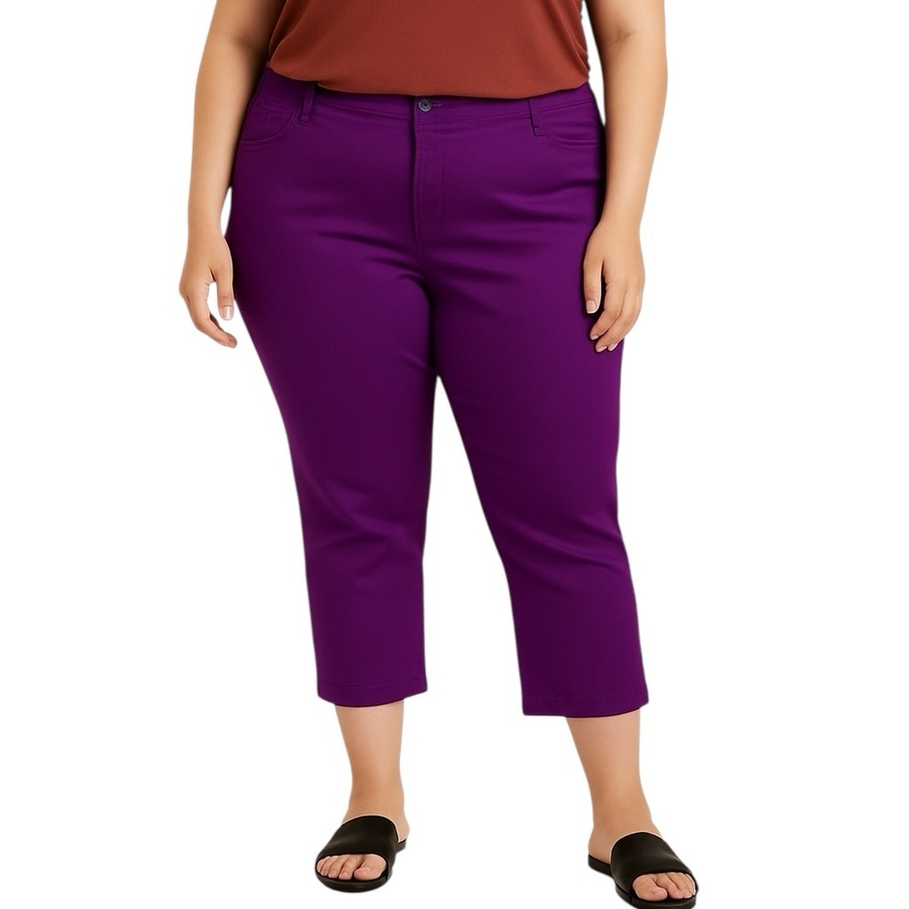 Catherines Women's Purple Capri Jean Pants